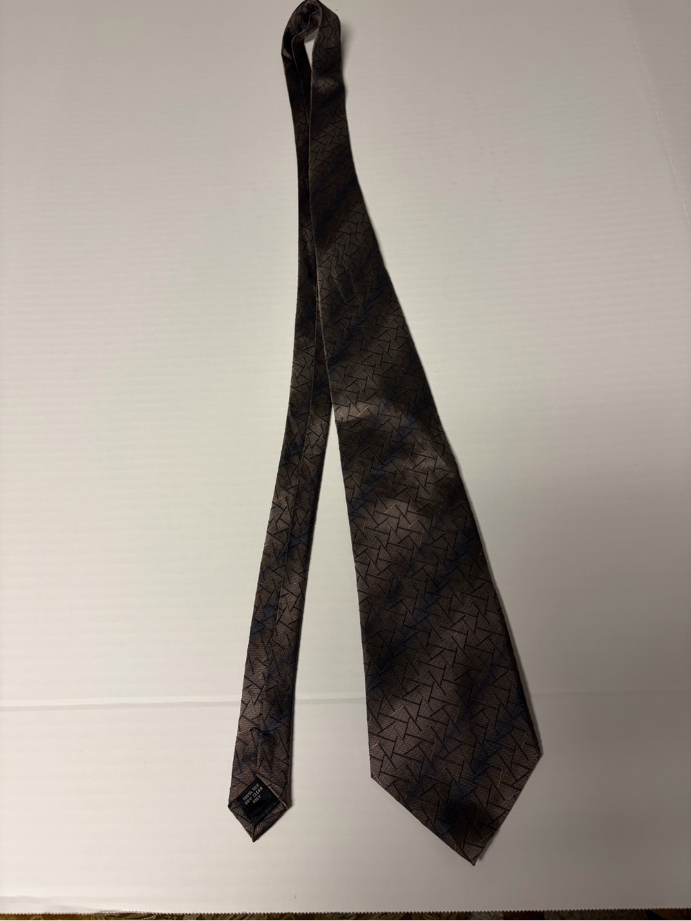 Joseph & Feiss Brown Geometric Silk Tie